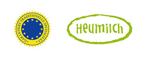 Logos Garantiert traditionelle Spezialität und Heumilch